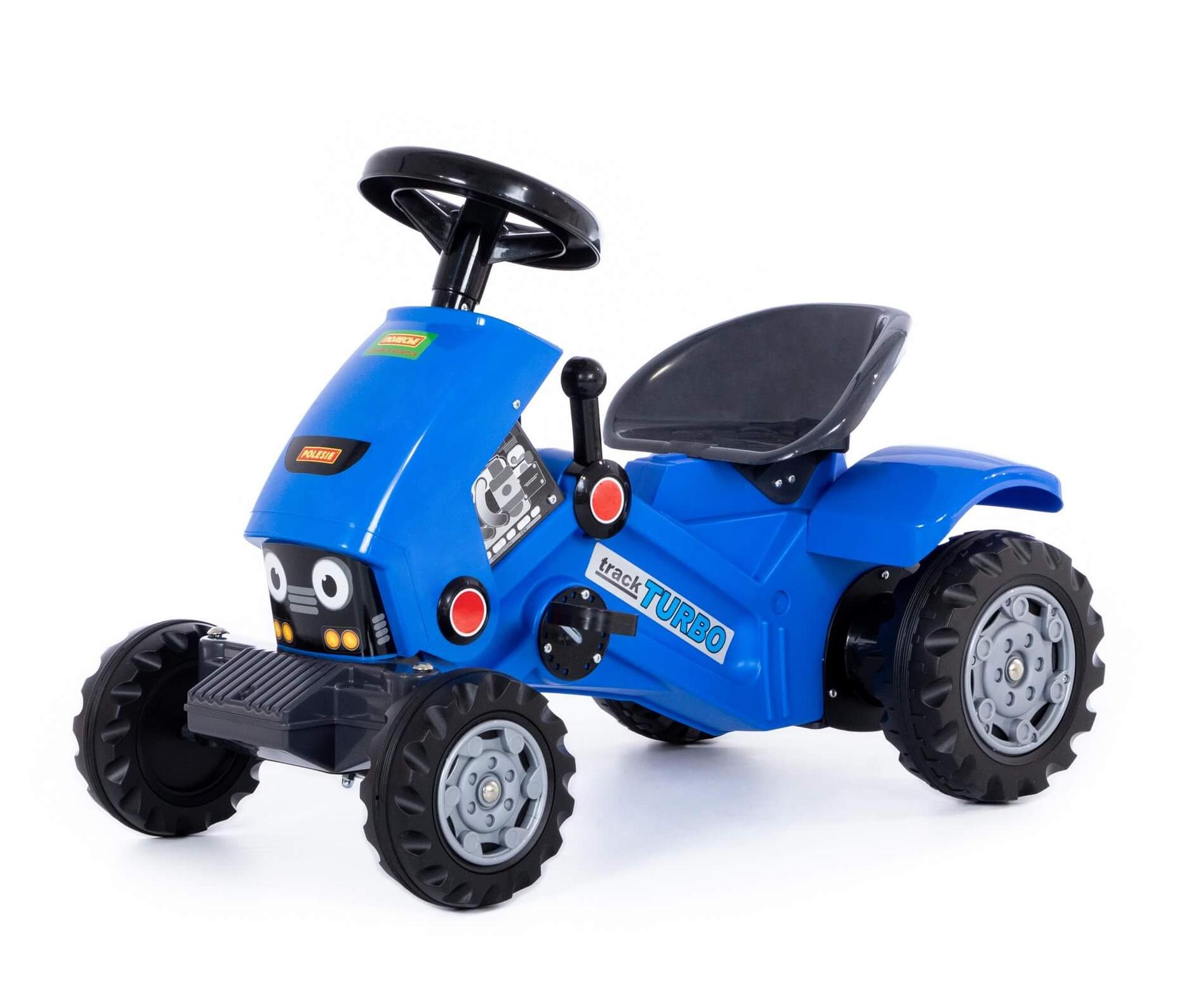 Каталка-трактор с педалями "Turbo-2" (синяя)