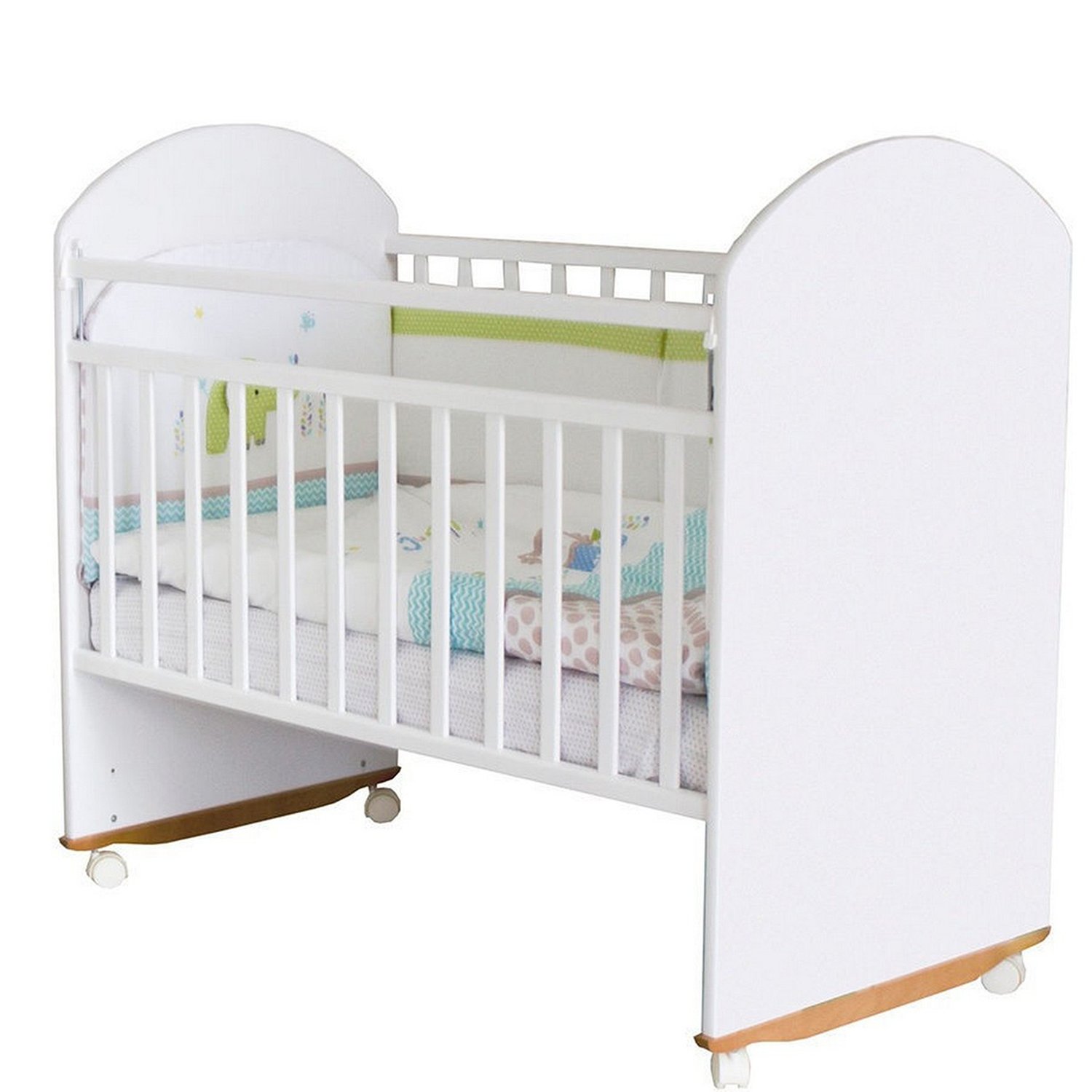 Кроватка детская 4Baby F7 колесо/качалка 