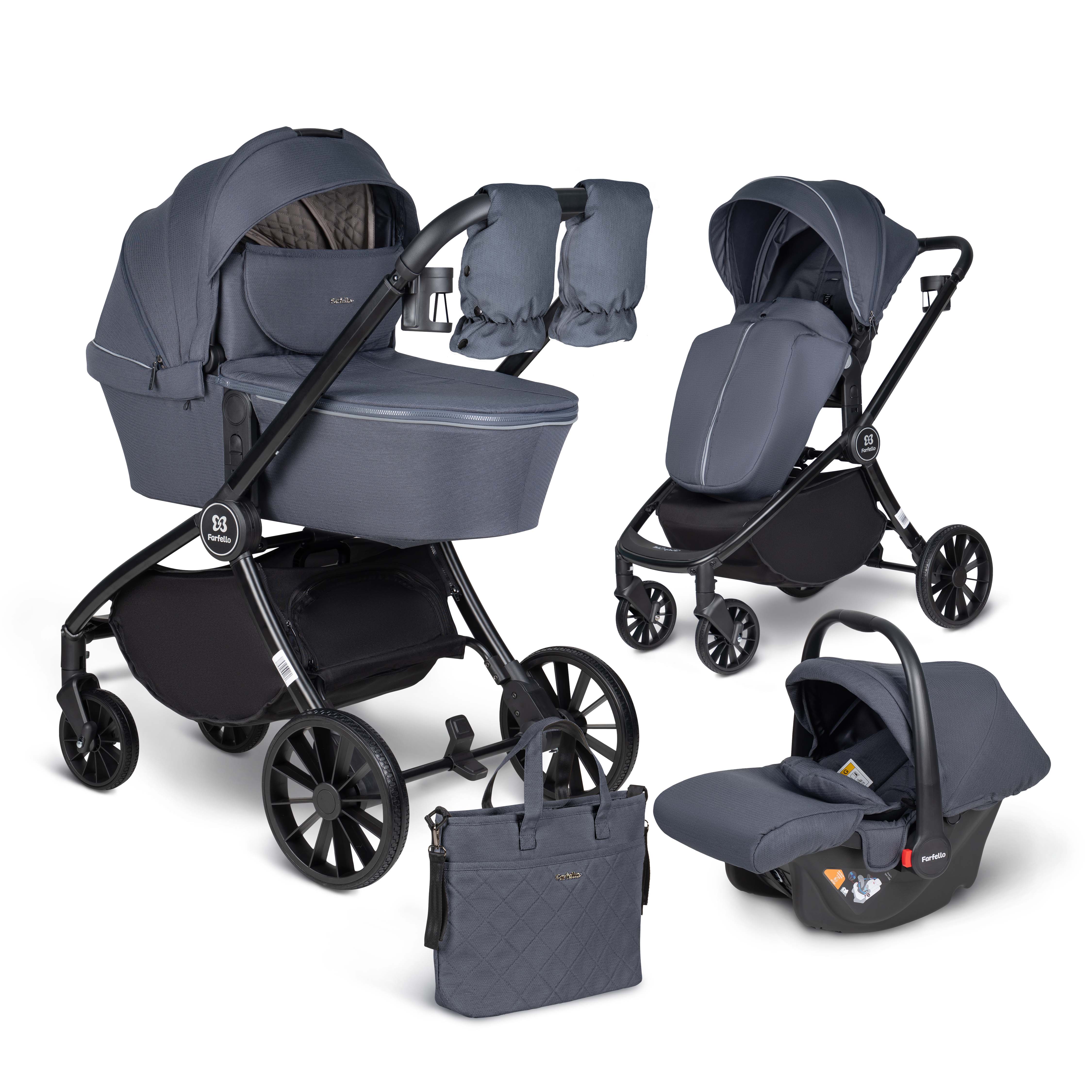 Коляска 3 в 1 для новорожденных Farfello Baby Shell