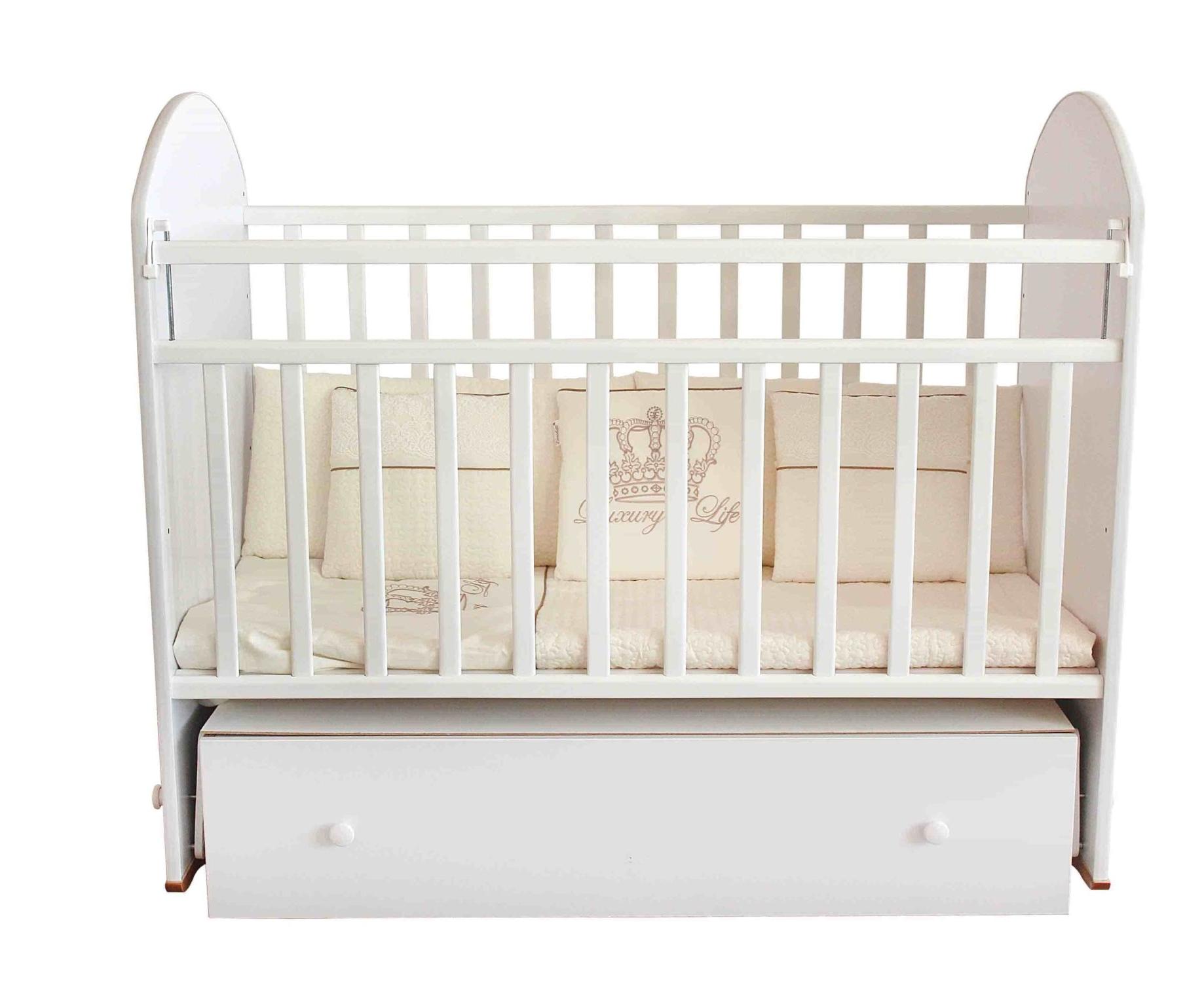 Кроватка детская 4Baby F7 колесо/качалка+ящик