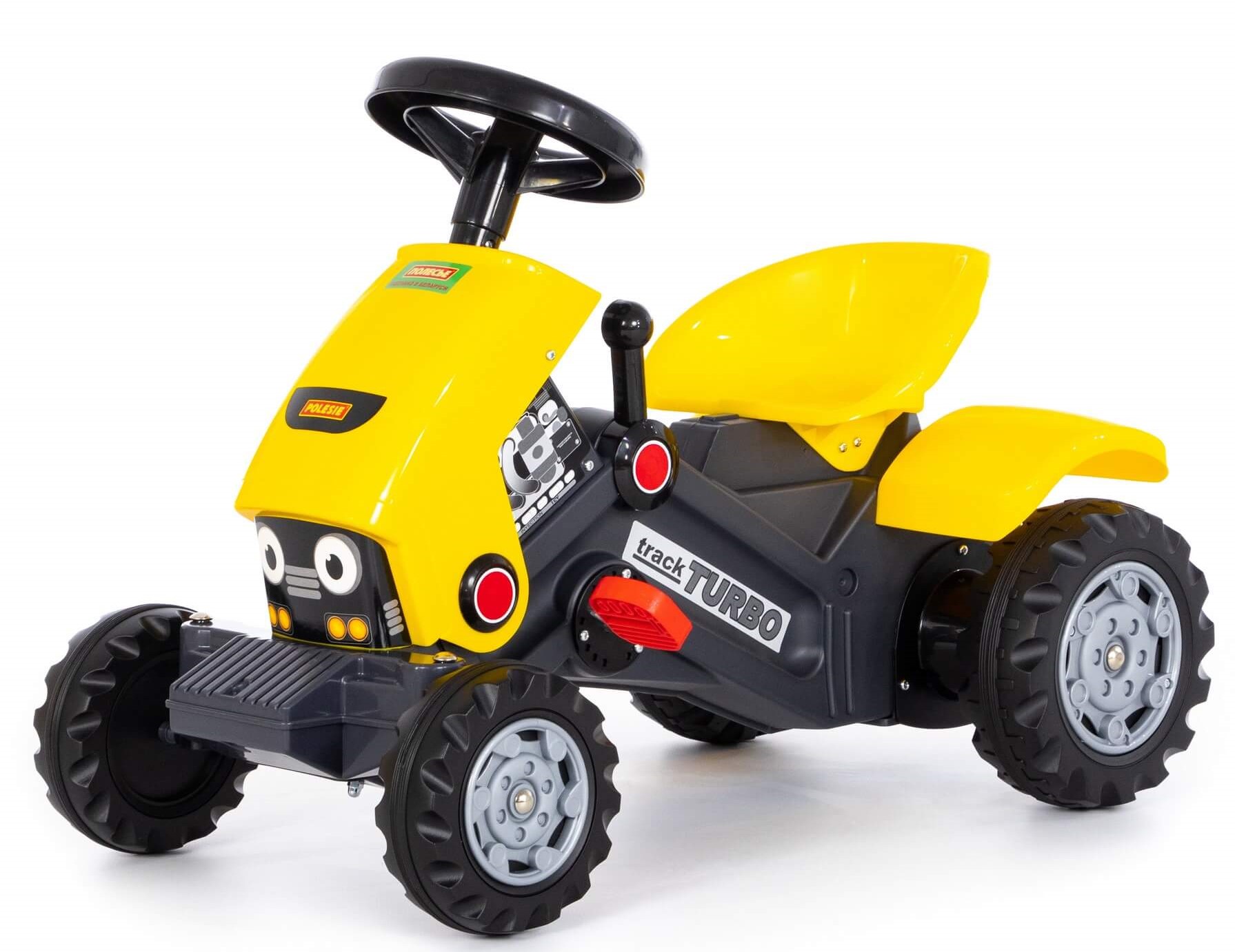 Каталка-трактор с педалями "Turbo-2" (желтая)