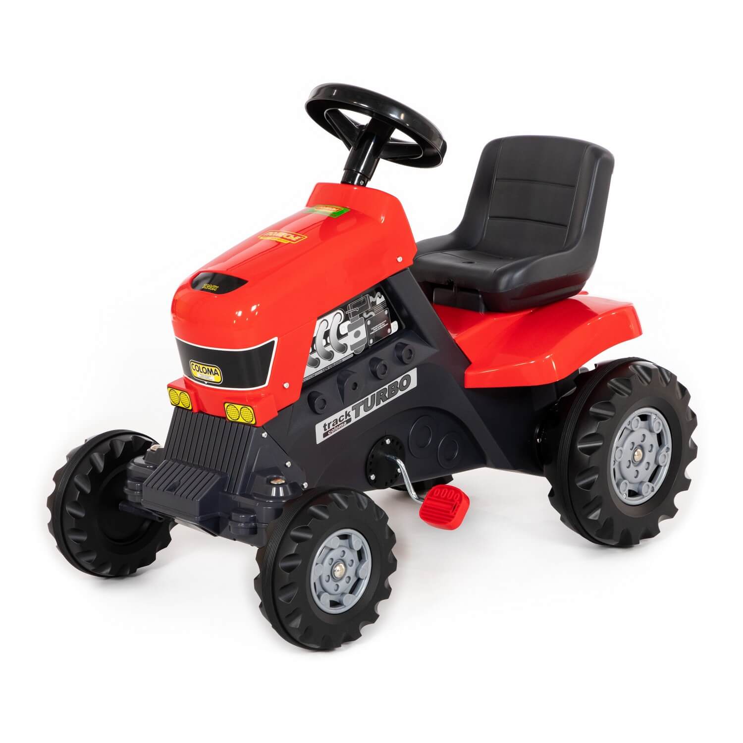 Каталка-трактор с педалями "Turbo" (красный), арт.52674