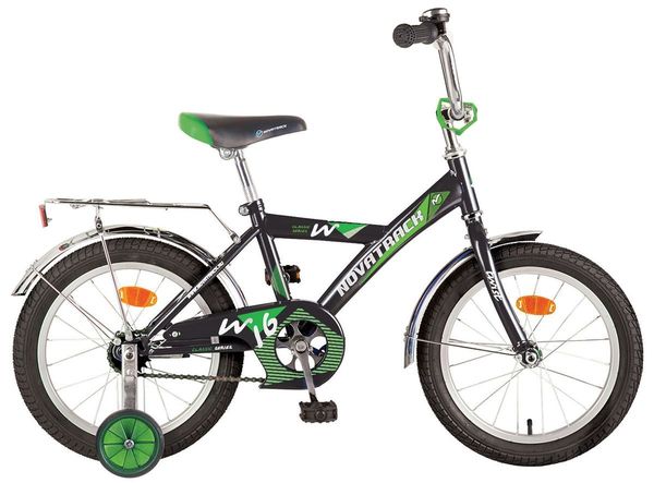 Велосипед NOVATRACK 12" TWIST, черный, тормоз нож, крылья цвет, багажник хром. #117054
