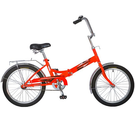 Велосипед NOVATRACK 20" складной, FS30, красный, тормоз 1 руч и нож,AL обода,усилен, багажник #08548