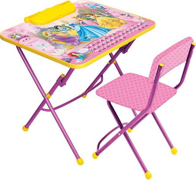 Д3П Комплект Disney 3 Принцесса Disney (стол 570+пенал+стул мягкий иск.замш) 