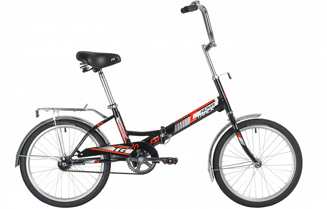 Велосипед NOVATRACK 20" складной, TG30, черный, тормоз нож,двойной обод,сид.и руль комфор