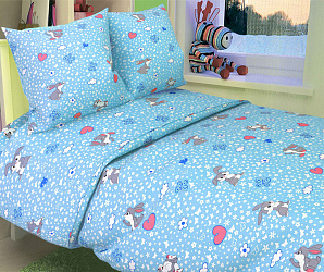 Зайки серые 4/5 бело-голубой