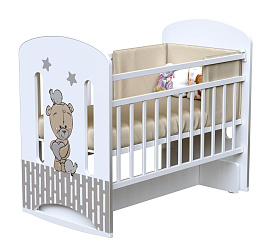 Кровать детская ЛДСП NEW колесо-качалка маятником( 1200х600)