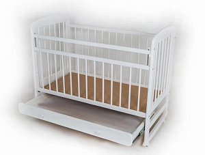 Кроватка детская Мишутка №8 колесо/качалка/ящик 